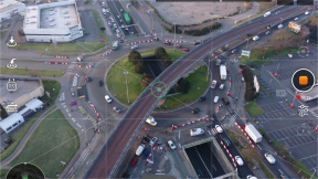 Comptages par Drone et Analyse de l'aménagement cyclable  Carrefour Pompadour à Créteil