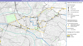 Carte des flux journaliers générés par les chantiers en Avril 2018 Avril 2018 - Flux Journaliers générés par les chantiers